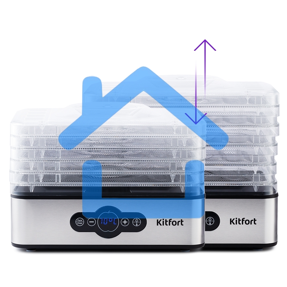 Сушилка для овощей и фруктов Kitfort KT-1914 5под. 240Вт черный