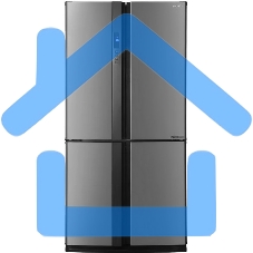 Холодильник Sharp SJ-EX93PSL нержавеющая сталь трехкамерный 345/211 л морозилка снизу Side by Side