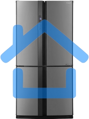 Холодильник Sharp SJ-EX93PSL нержавеющая сталь трехкамерный 345/211 л морозилка снизу Side by Side