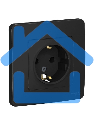 Розетка СП BLANCA 16А 250В без шторок с заземл. антрацит SchE BLNRS001016
