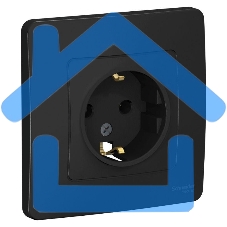 Розетка СП BLANCA 16А 250В без шторок с заземл. антрацит SchE BLNRS001016 Розетка СП BLANCA 16А 250В без шторок с заземл. антрацит SchE BLNRS001016