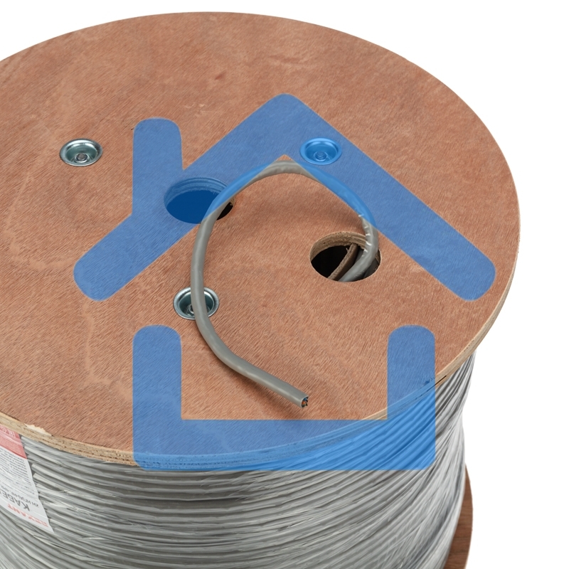 Кабель витая пара Rexant F/UTP, категория 6, ZH нг(А)-HF, 4PR, 23AWG, внутренний, серый, 305м