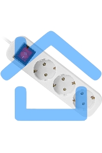 Удлинитель Defender S350 белый 5.0 м, 3 розетки 