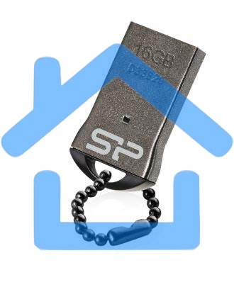 Флешка USB R/W Silicon Power R/W 16Gb Touch T01 SP016Gb,UF2T01V1K USB2.0 черный/серебристый