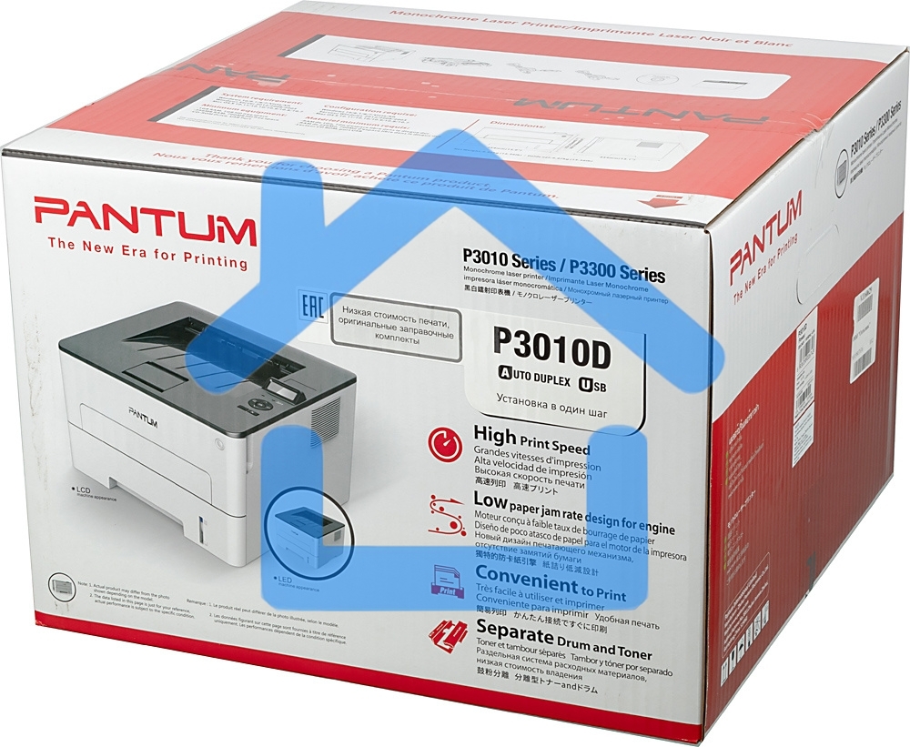 Принтер лазерный Pantum P3010D, A4, ч/б, печ. до 30 стр/мин, 1200 х 1200dpi, USB