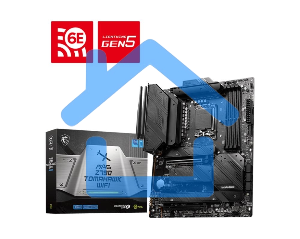 Материнская плата MSI MAG Z790 TOMAHAWK WIFI, LGA 1700, Intel Z790, 4xDDR5, 7xSATA, 4xM.2, 1xPCIe 4.0 x4, 1xPCIe 5.0 x16, 1xHDMI, 1xDP, 1x2.5Gb LAN, 4xUSB-A 3.2 Gen 1, 4xUSB-A 3.2 Gen 2, 1xUSB-C 3.2 Gen 2, 1xUSB-C 3.2 Gen 2x2, 5x3.5 мм, 7.1, Standard-ATX