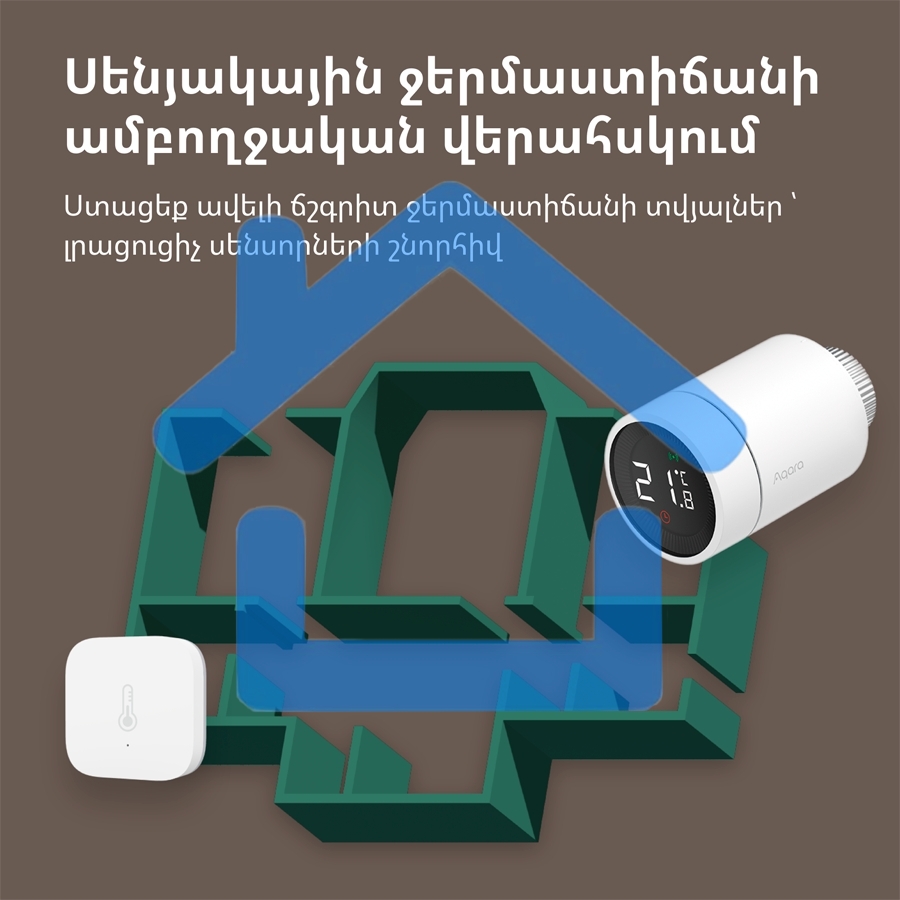Термоголовка Aqara Smart Radiator Thermostat E1 (SRTS-A01) для радиат. резьбовой