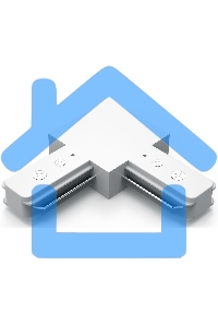 Коннектор для трековых шинопроводов Gauss угловой (L) белый