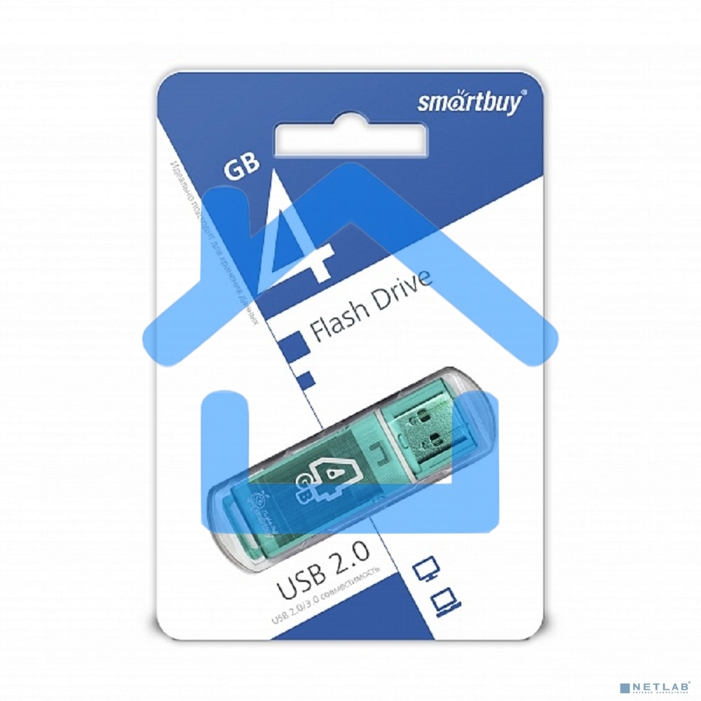 Флешка USB R/W SmartBuy 4Gb USB Drive <USB2.0> SmartBuy Glossy series Green (SB4GbGS-G)
