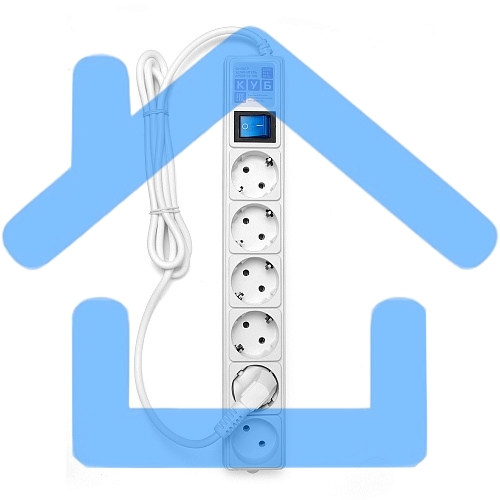 Сетевой фильтр Power Cube 1,9 м 6 розеток (белый) 16B/3,5кВт