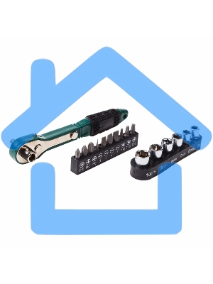 Набор головок и бит с ключом-трещоткой 17 предметов Rexant