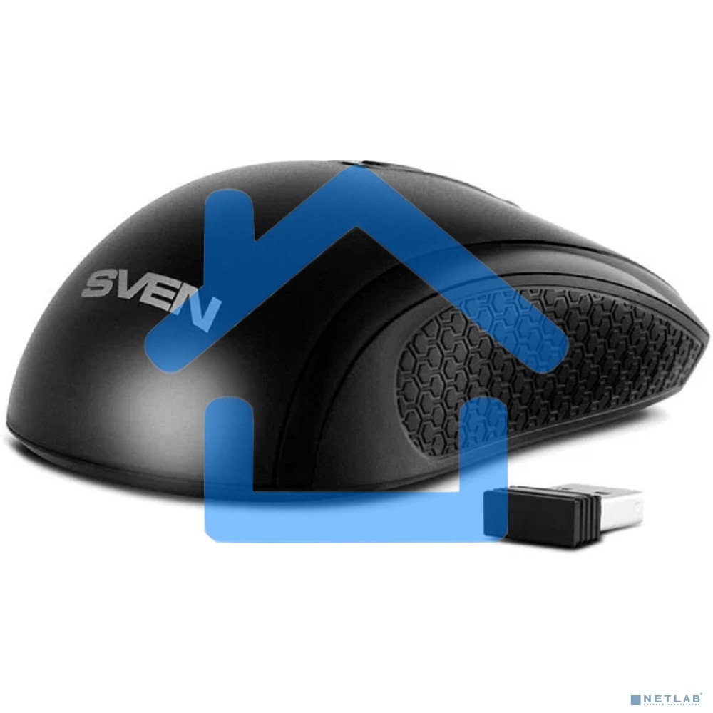 Мышь беспроводная SVEN RX-220W черный, 1600 dpi, радиоканал, USB, кнопки - 4