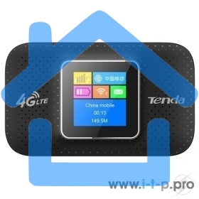 Мобильный роутер Tenda 4G185 4G LTE, встроенная батарея 2100 мАч; поддержка карт памяти до 32Гб