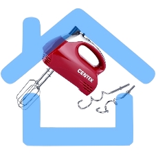 Миксер ручной Centek CT-1118 хром/вишня 350 Вт, 5 скоростей+турбо, взбивание/замешивание