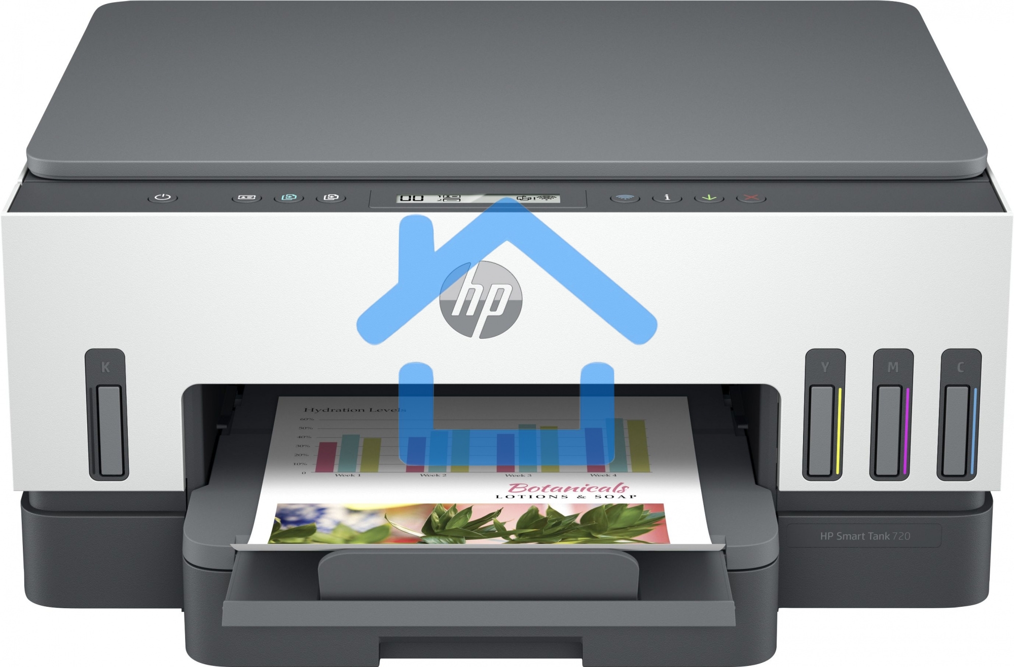 МФУ струйное HP Smart Tank 720 (6UU46A), A4, цветной, печ. до 15 стр/мин. (ч/б) до 9 стр/мин. (цвет), 1200x1200dpi (ч/б) 1200 x 4800 dpi (цвет), USB, Wi-Fi, BlueTooth, Air Print, Mopria