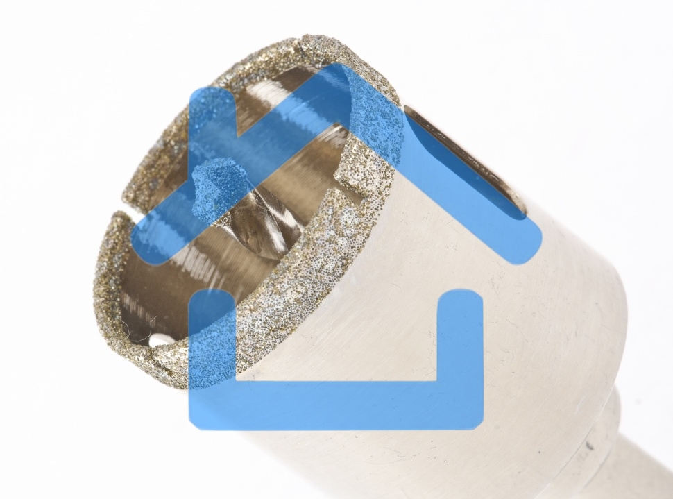 Сверло алмазное Matrix по керамограниту, 38 х 67 мм, 3-гранный хвостовик