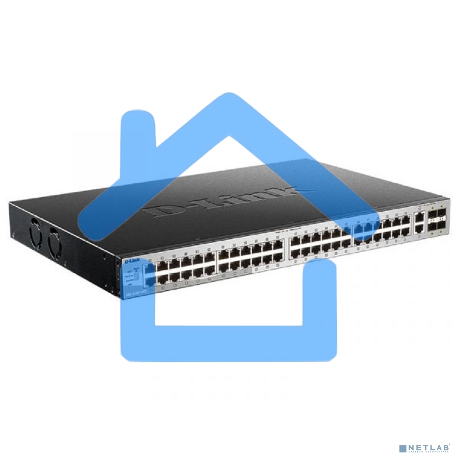 Управляемый L3 стекируемый коммутатор D-Link DGS-3130-54TS/B1A PROJ с 48 портами 10/100/1000Base-T, 2 портами 10Gbase-T и 4 портами 10Gbase-X SFP+