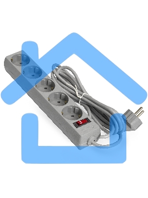 Сетевой фильтр ExeGate EX285799RUS EC-5-3G (5 евророзетки с заземлением, 3м, защита от перегрузки, выключатель с подсветкой, серый)