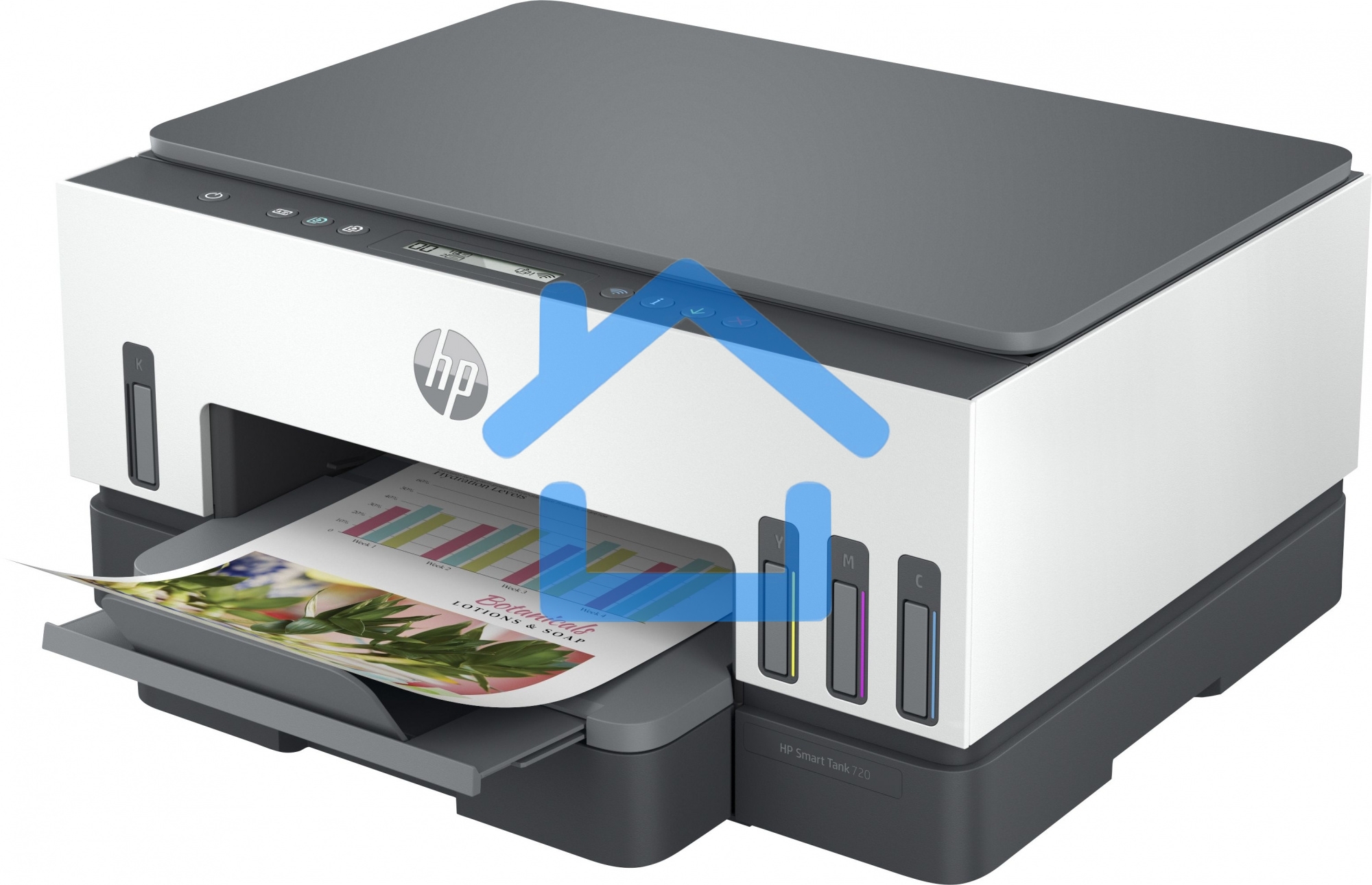 МФУ струйное HP Smart Tank 720 (6UU46A), A4, цветной, печ. до 15 стр/мин. (ч/б) до 9 стр/мин. (цвет), 1200x1200dpi (ч/б) 1200 x 4800 dpi (цвет), USB, Wi-Fi, BlueTooth, Air Print, Mopria