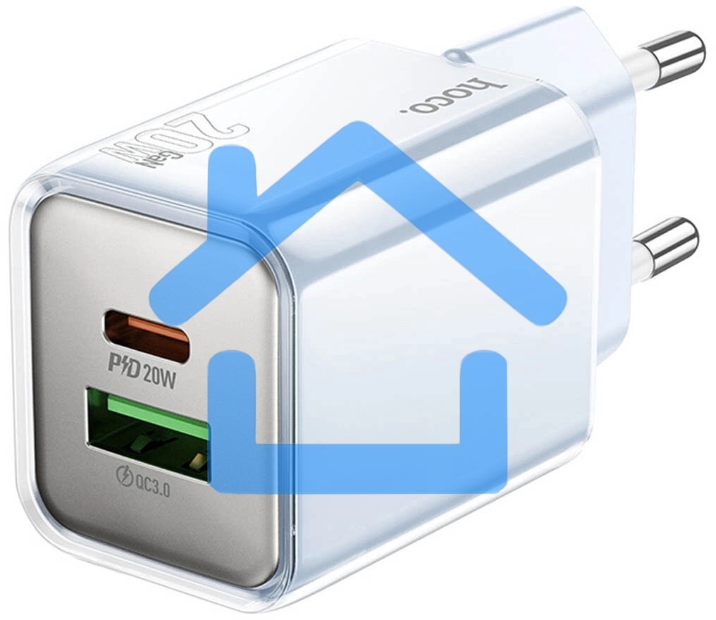 Сетевое зарядное устройство Hoco N46 Glorious 20W 3A (PD) синий