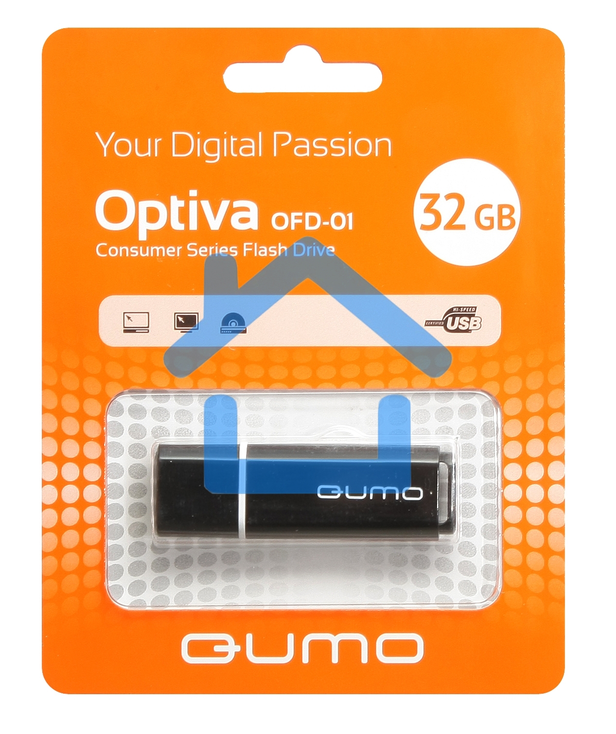 Флешка USB R/W 2.0 QUMO 32Gb Optiva 01 Black QM32GUD-OP1-black