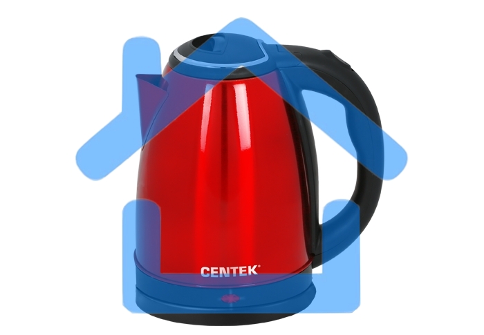 Чайник Centek CT-1068 RED (красный) металл 2л, 2000W, хромированная вставка на крышке