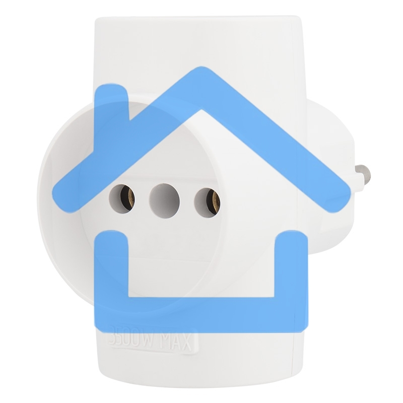 Тройник электрический 10 А без заземления белый Rexant