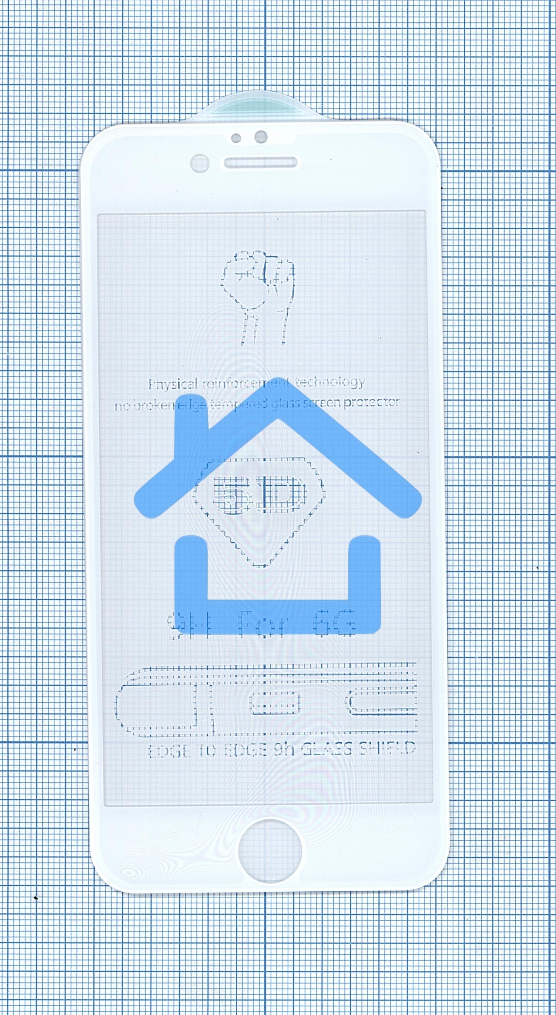 Защитное стекло 5D для Apple iPhone 6/6S белый