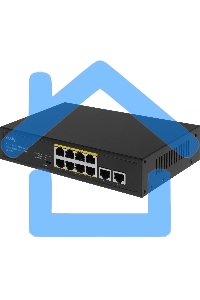 Коммутатор Cudy 8 RJ-45 10/100/1000M PSE ports +2 RJ45 10/100/1000 Uplink Port Unmanaged PoE+ Switch 120W, CCTV/VLAN mode support, long distance:250M at CCTV mode. 802.3af/at standard, Aternative 1/2(+),3/6(-), Rack-mountable Steel Case, Watchdog, 120W in