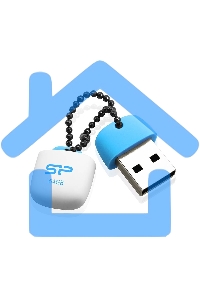 Флешка USB R/W 16 Gb Silicon Power Touch T07, USB 2.0, Голубой