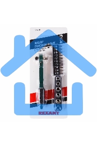 Набор головок и бит с ключом-трещоткой 17 предметов Rexant