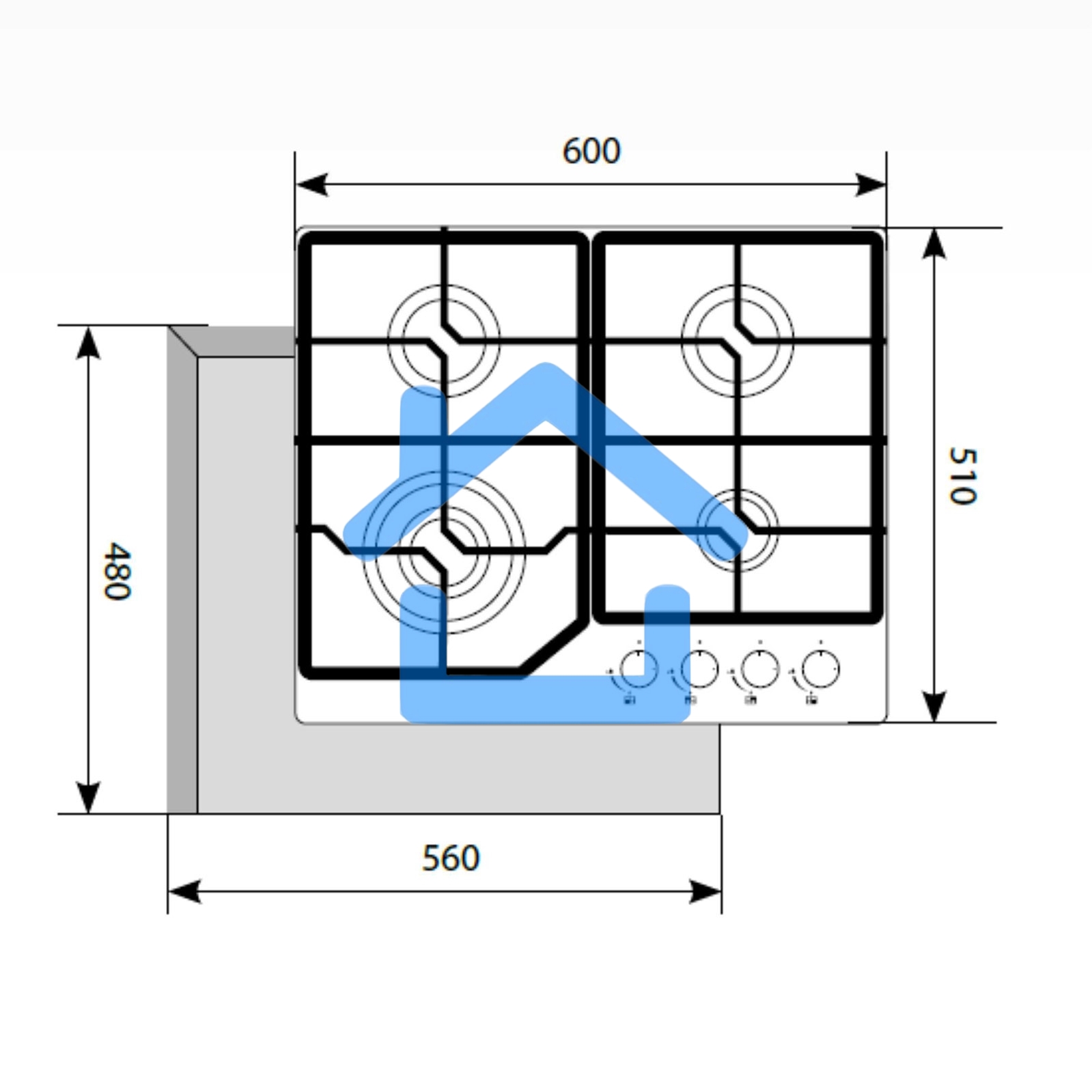 Газовая варочная панель LEX GVG 640-1 WH белый