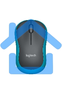 Мышь беспроводная Logitech M185 синий, 1000 dpi, радиоканал, USB, кнопки - 3
