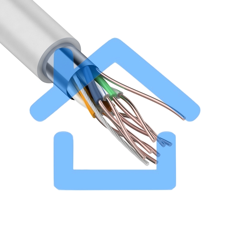 Кабель витая пара Rexant F/UTP, категория 5e, ZH нг(А)-HF, 4PR, 24AWG, внутренний, серый, 305 м