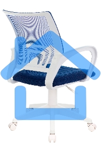 Кресло компьютерное Бюрократ CH-W695NLT TW-05N TW-10N темно-синий, сетка/ткань, крестовина пластик, пластик белый