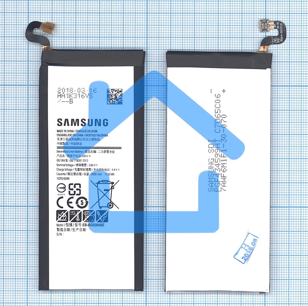 Аккумуляторная батарея EB-BG928ABE для Samsung Galaxy S6 Edge+, S6 Edge Dual Sim 3000mah