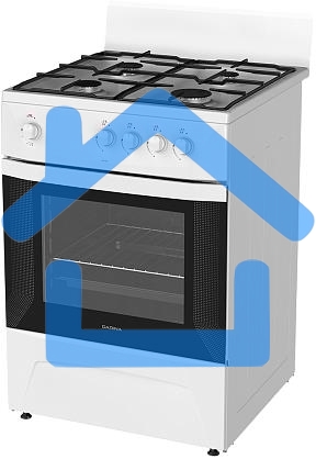 Плита газовая Darina C 1001 W белый/черный, конфорок 4 шт, духовка 50 л, 60 см x 85 см x 60 см