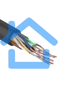Кабель витая пара Rexant U/UTP, категория 5e, ZH нг(А)-HF, 4PR, 24AWG, внешний, черный, 305 м