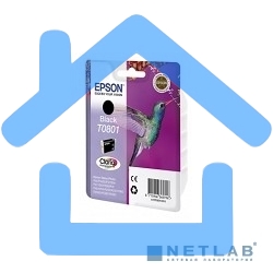 Картридж струйный Epson C13T08014011 черный для Epson St Ph P50/PX660/PX720WD (330стр.)