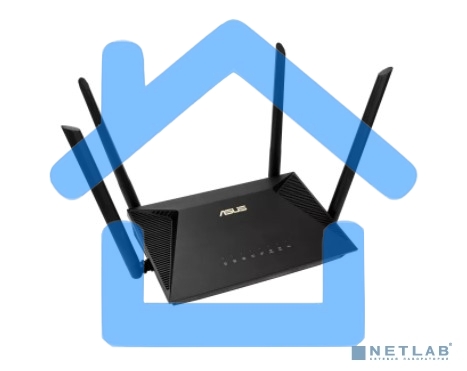 Роутер ASUS RT-AX53U802.11b/g/n/ac/ax, до 574 + 1201 Mbps, 2,4 + 5 гГц, 4 антенны, USB