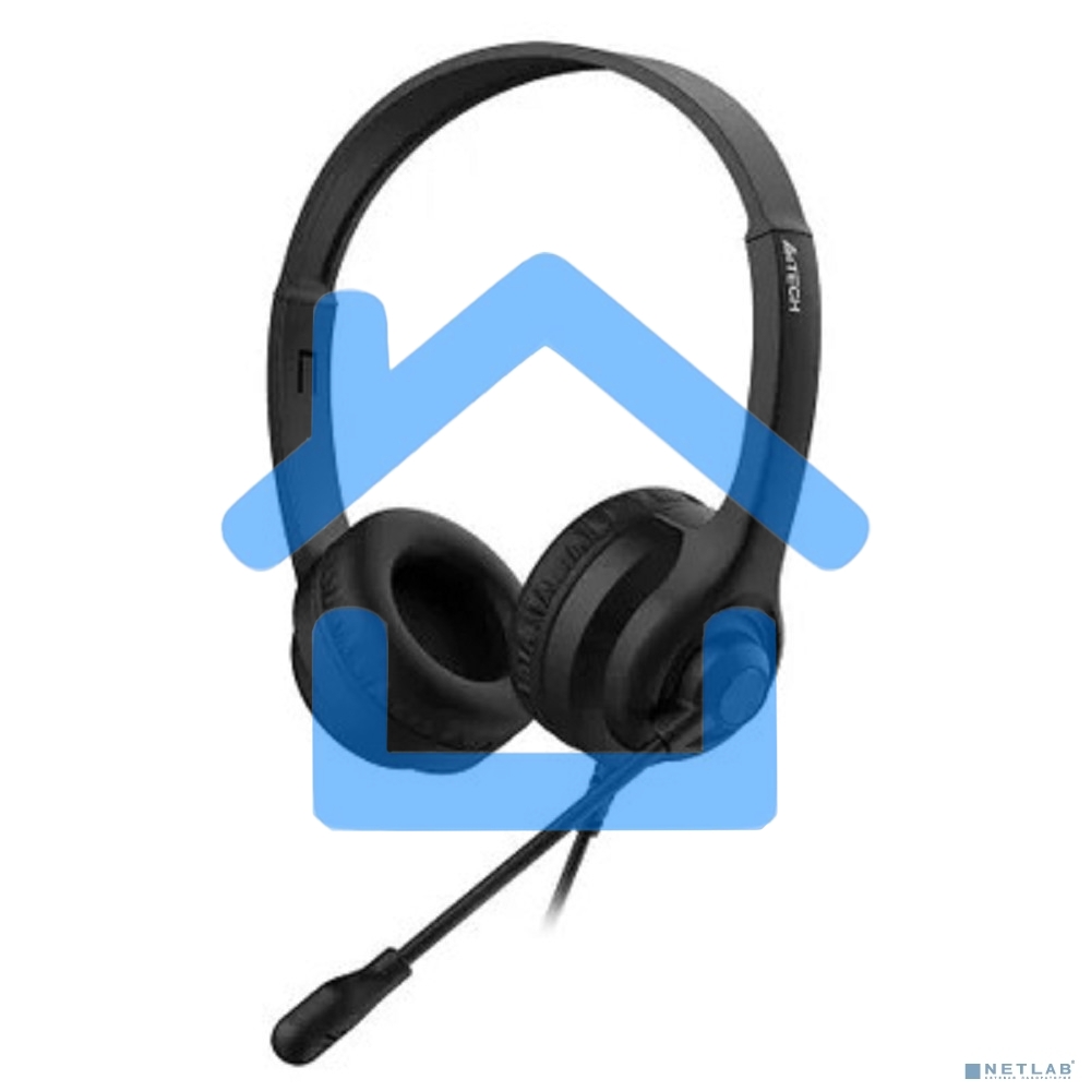 Наушники с микрофоном A4Tech HU-8 черный 2м накладные USB оголовье