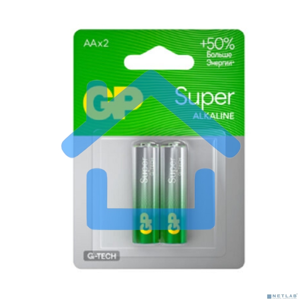 Алкалиновые батарейки GP Super Alkaline G-Tech 15А АA - 2 шт. на блистере