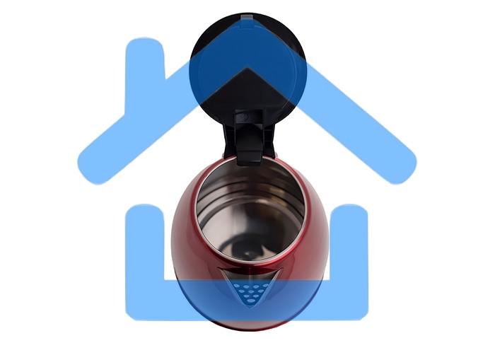 Чайник Centek CT-1068 RED (красный) металл 2л, 2000W, хромированная вставка на крышке