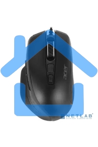 Мышь проводная Acer OMW124 черный, 6400 dpi, USB, кнопки - 8