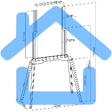 Подставка для телевизора Cactus CS-ST3644BKWN черный/орех 43