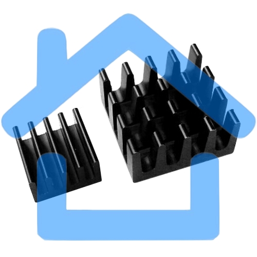 Набор радиаторов ACD черный Aluminum Heat Sink set (14*14*7mm + 9*9*5mm) RA027 for Raspberry Pi 3