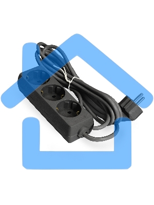 Удлинитель ExeGate ECE-3-3B (EX285804RUS ), черный, 3 м, евровилка с заземлением, 3 евророзетки с заземлением, 2200 Вт